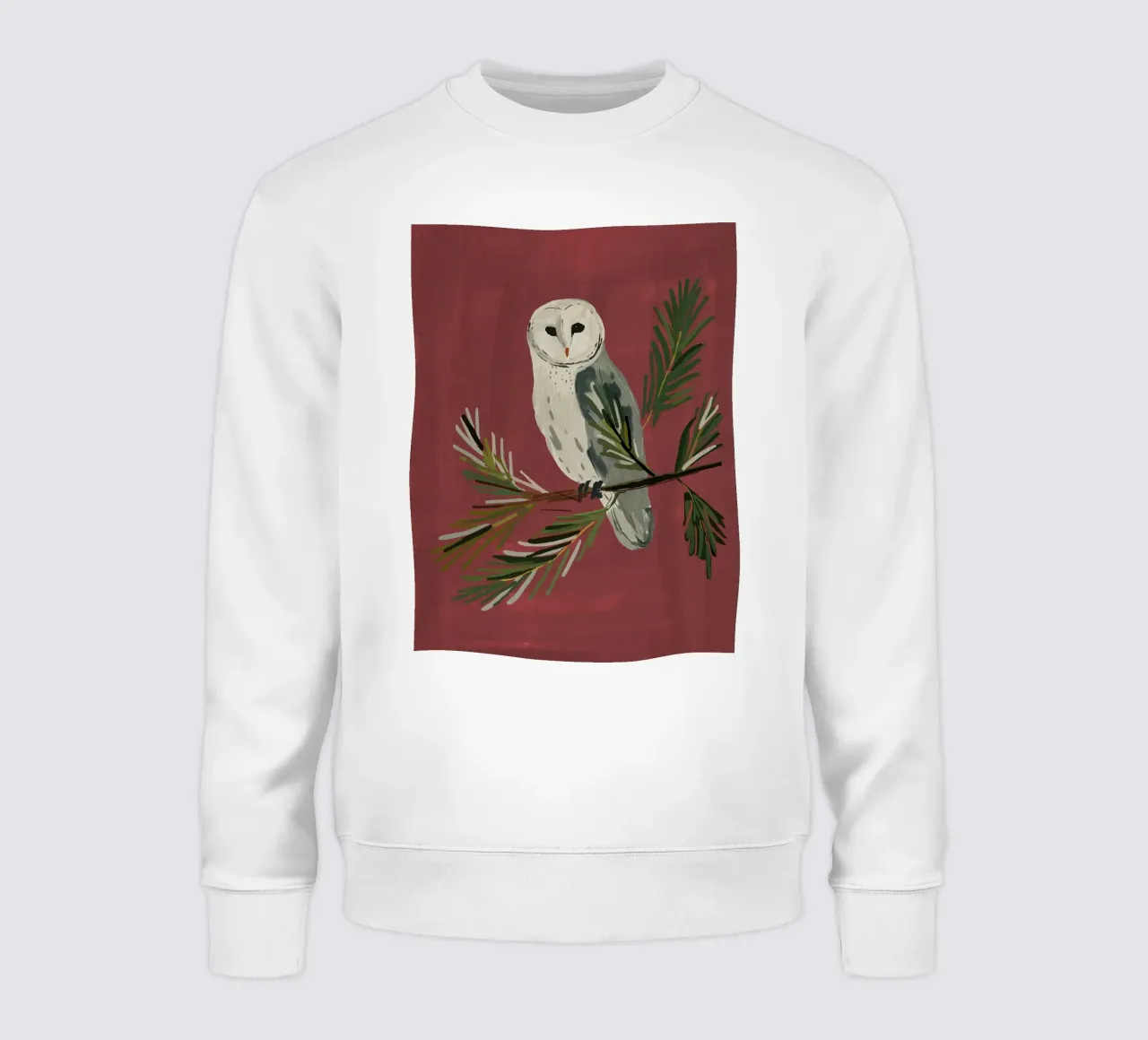 Gufo su un ramo di pino felpa da ThingDesign