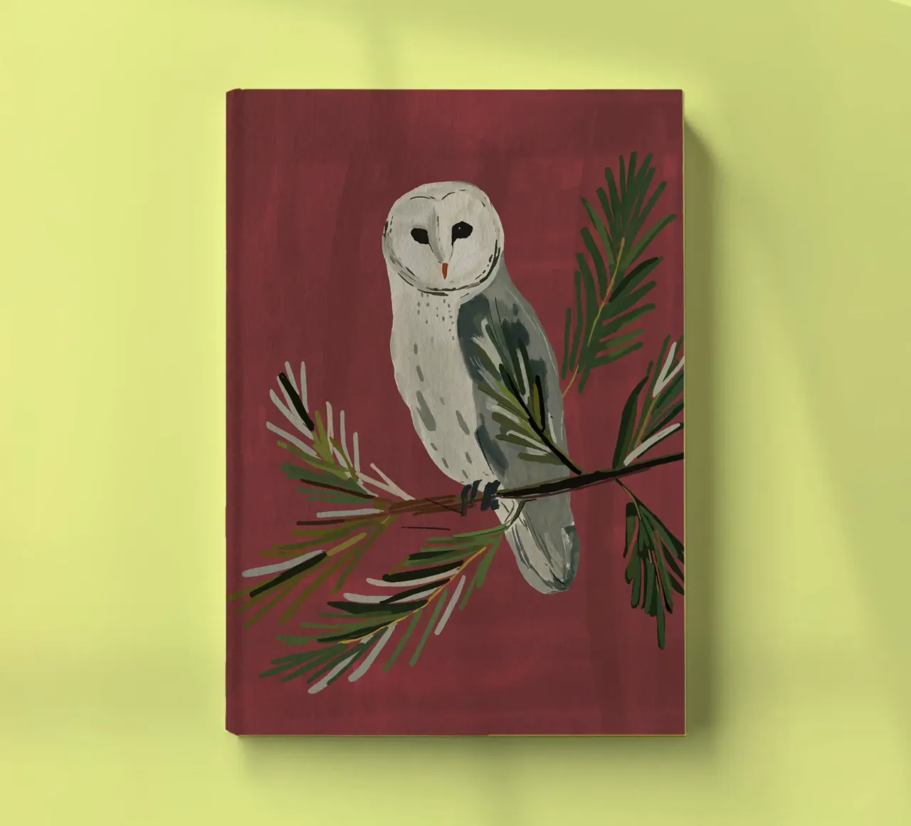 Owl on a Pine Branch notebook by ThingDesign