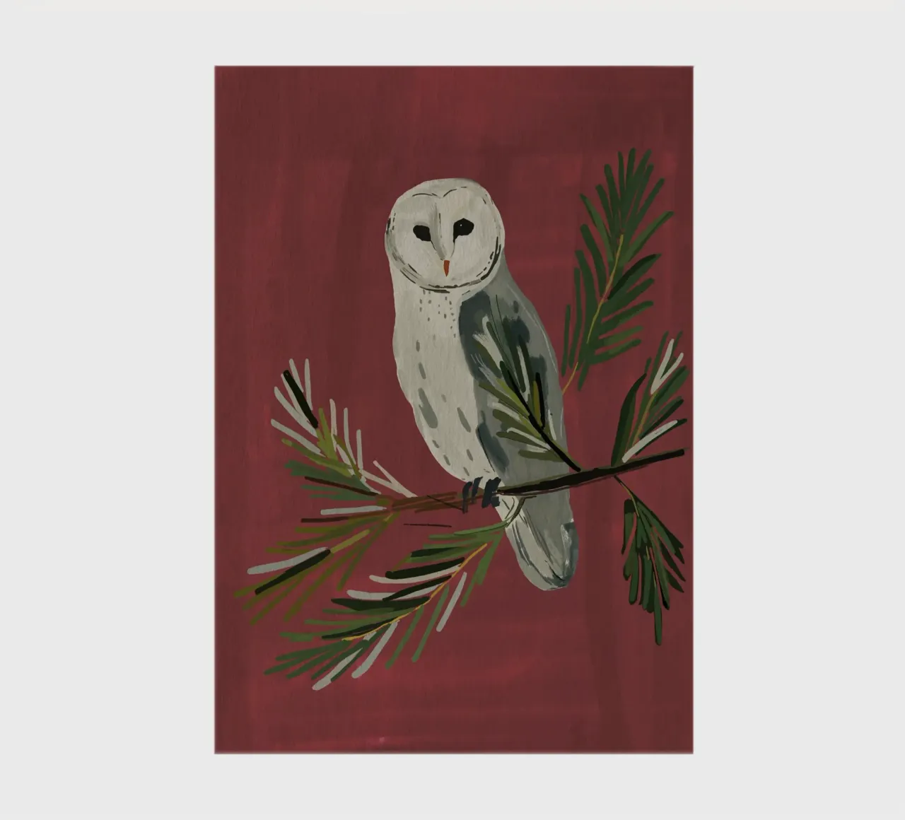Owl on a Pine Branch notebook by ThingDesign