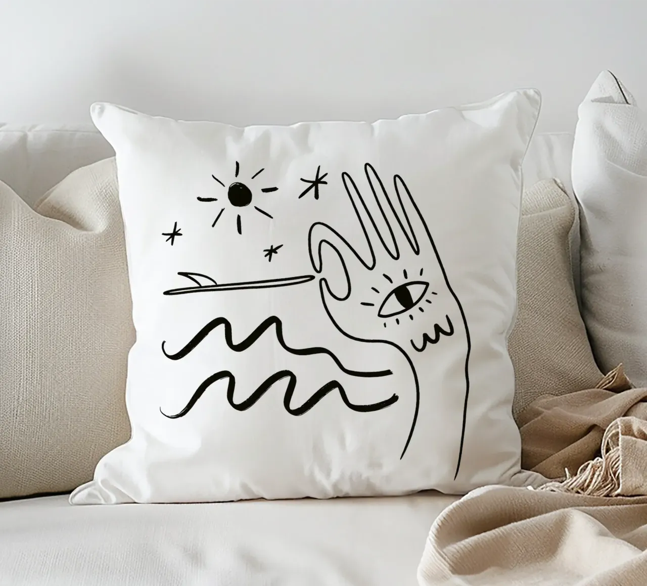 Summer Line No 05 (Without Background) cuscino da treechild