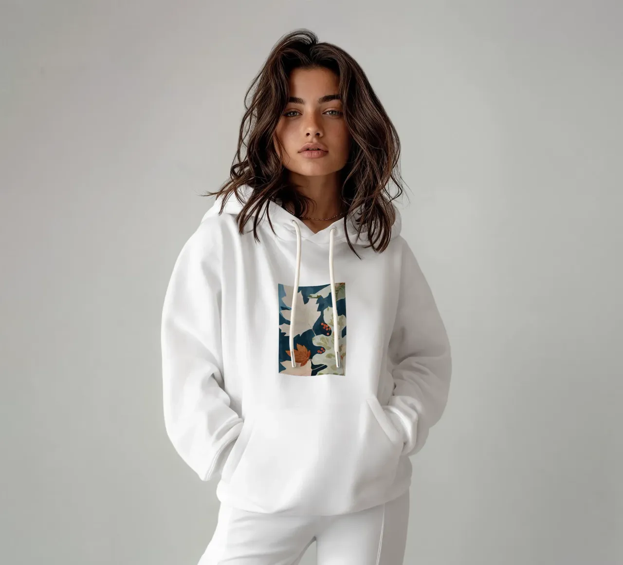 Arte astratta Foglie d'autunno felpa con cappuccio da ThingDesign