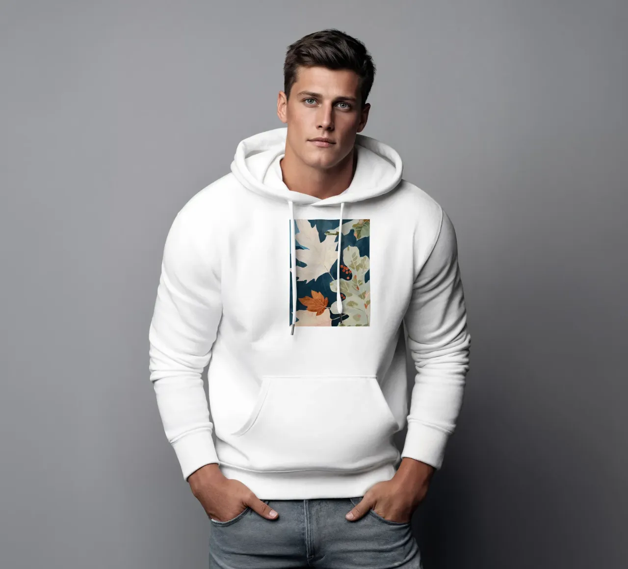 Arte astratta Foglie d'autunno felpa con cappuccio da ThingDesign