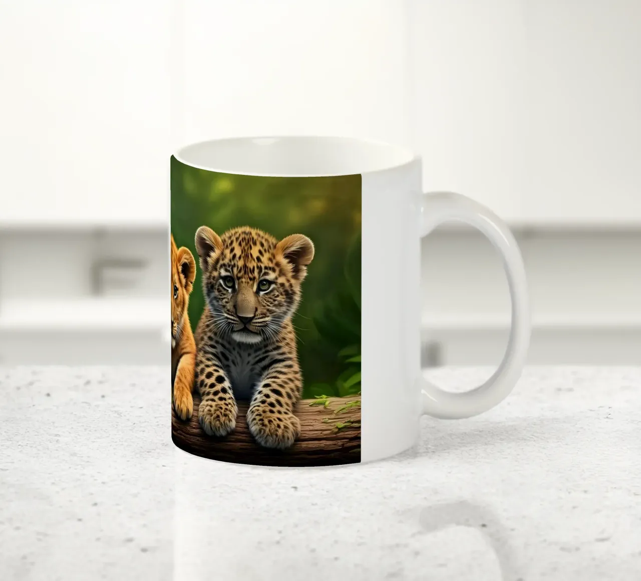 Teneri cuccioli di tigre, leone e leopardo tazza in ceramica da Wild Beauty