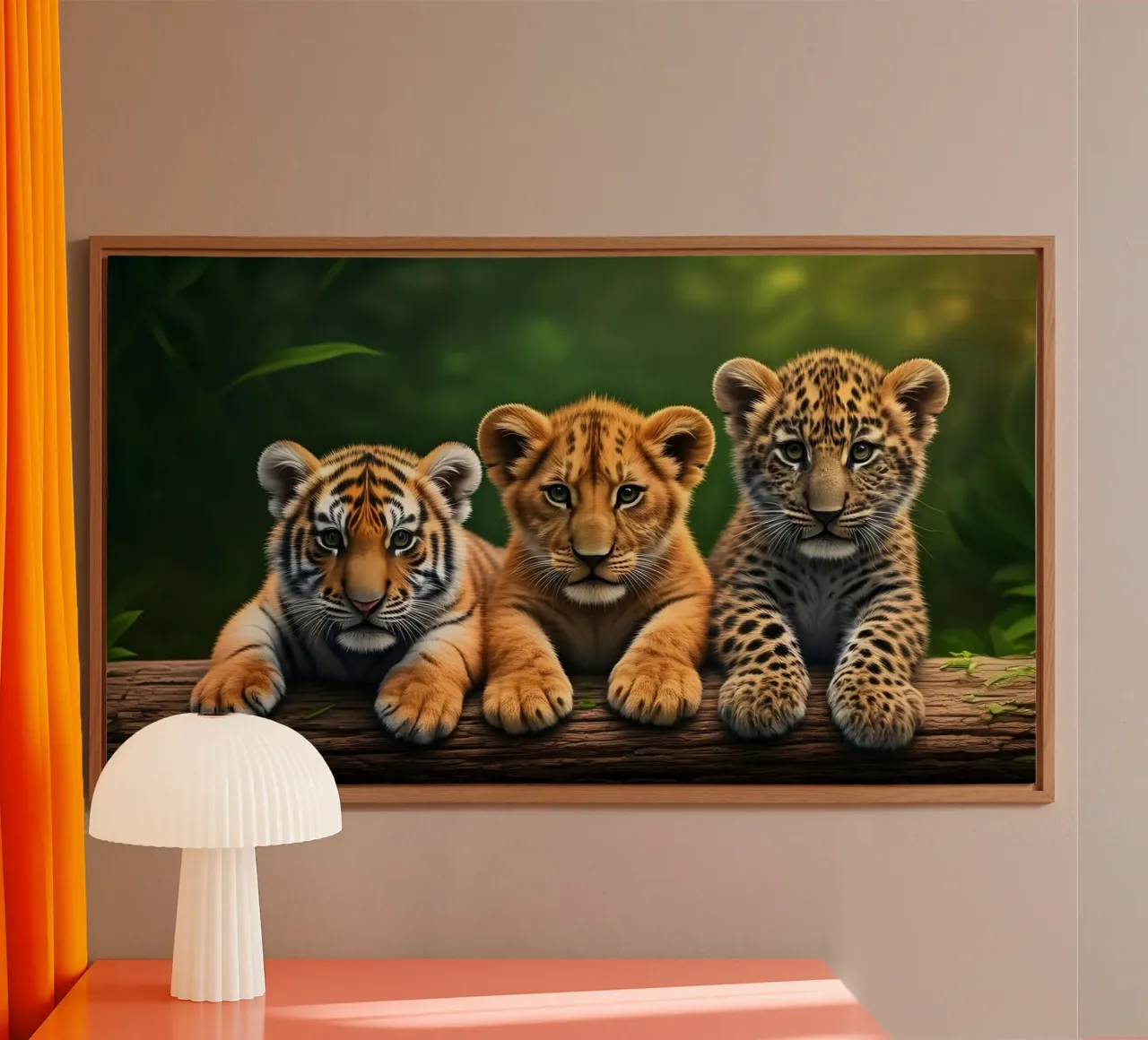 Teneri cuccioli di tigre, leone e leopardo alluminio dibond da Wild Beauty