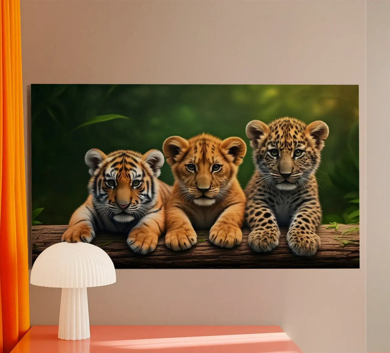 Teneri cuccioli di tigre, leone e leopardo alluminio dibond da Wild Beauty