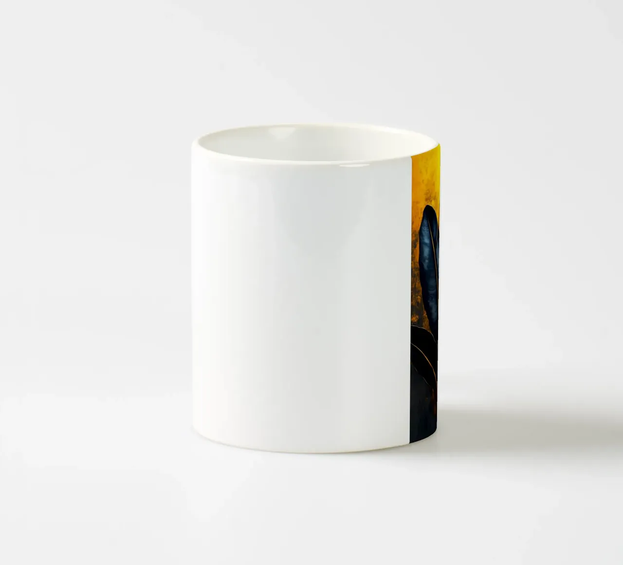 Foglie di banano nere e gialle tazza in ceramica da Justyna Jaszke JBJart