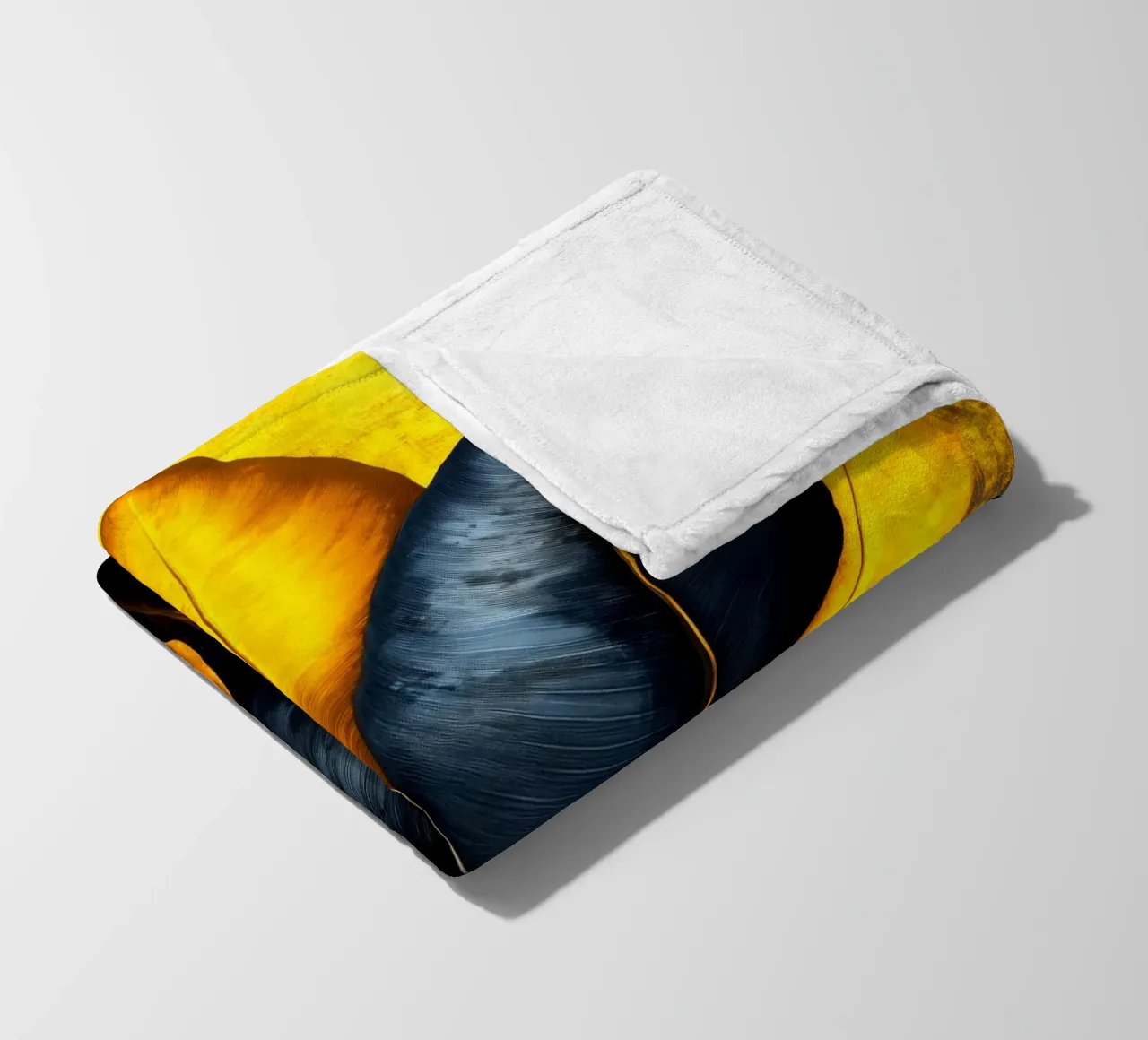 Foglie di banano nere e gialle coperta in pile da Justyna Jaszke JBJart