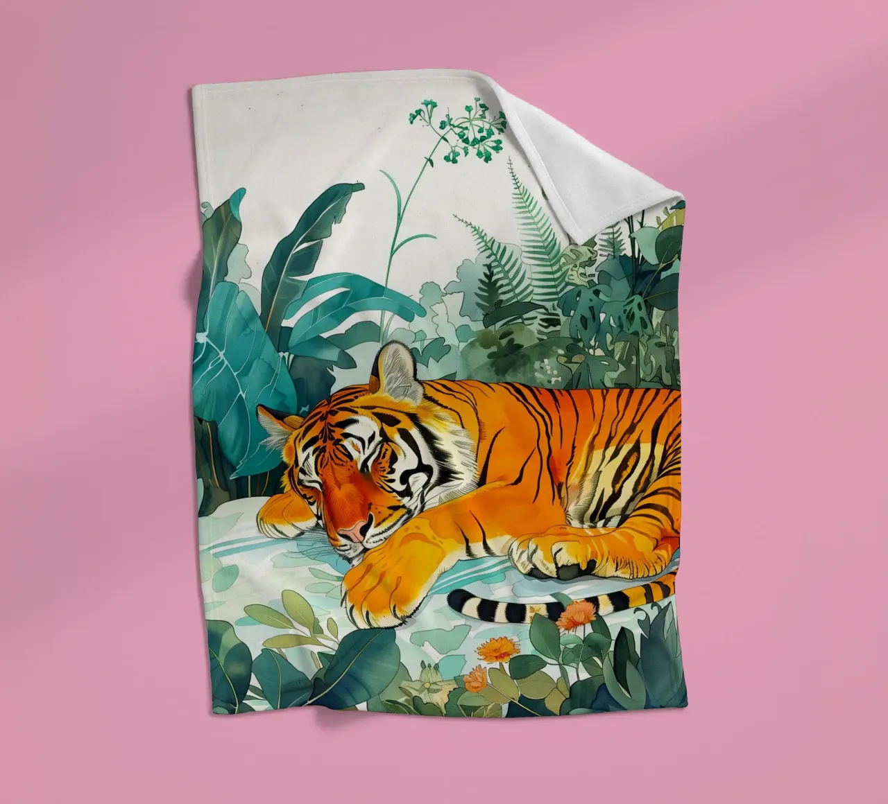 Tigre addormentata coperta in pile da Justyna Jaszke JBJart