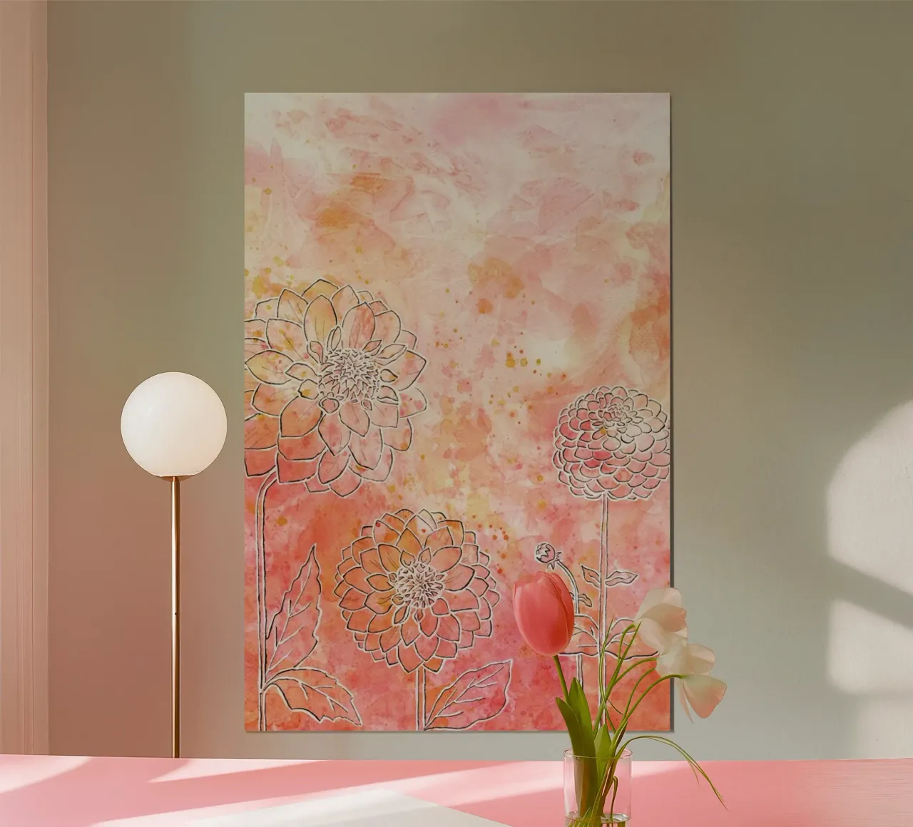 Dahlia poster con telaio in legno da Ctoft