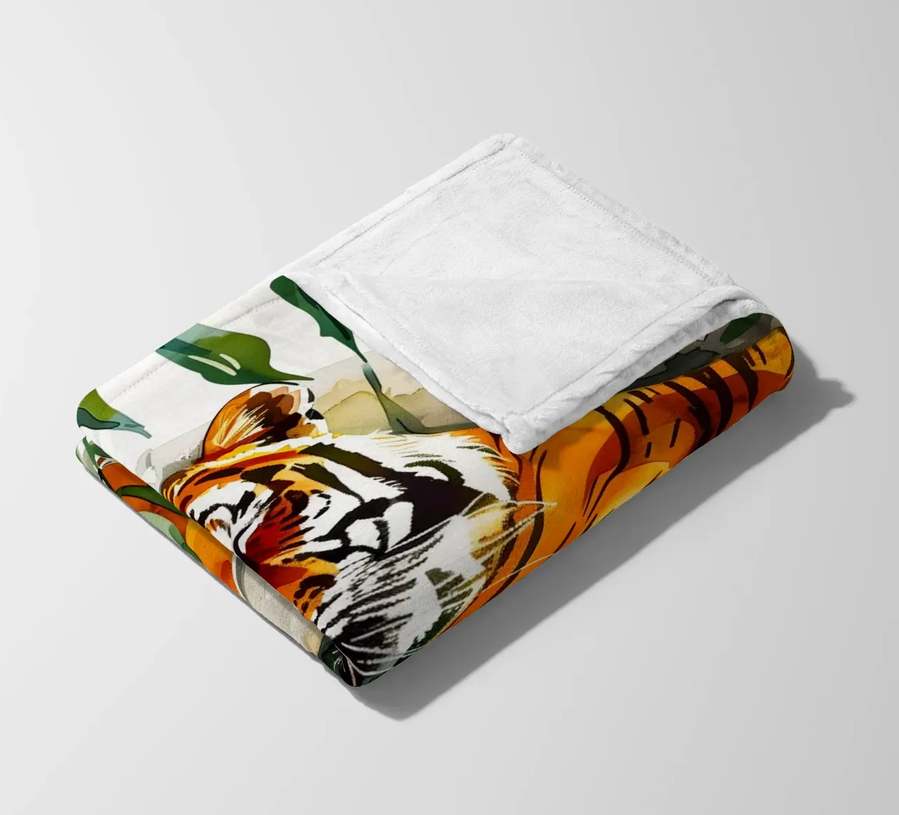 Sleeping tiger fleece blanket by Justyna Jaszke JBJart