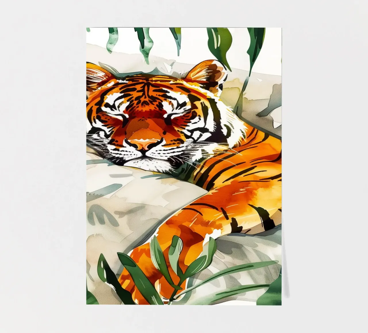 Sleeping tiger sticker sheet by Justyna Jaszke JBJart