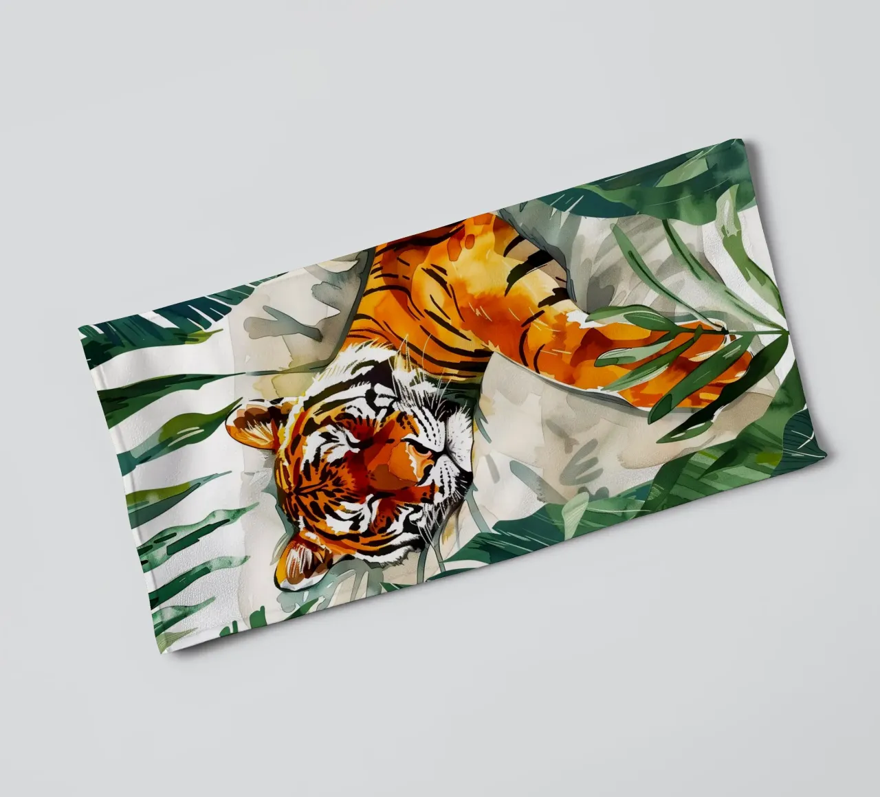 Tigre addormentata asciugamano da bagno da Justyna Jaszke JBJart