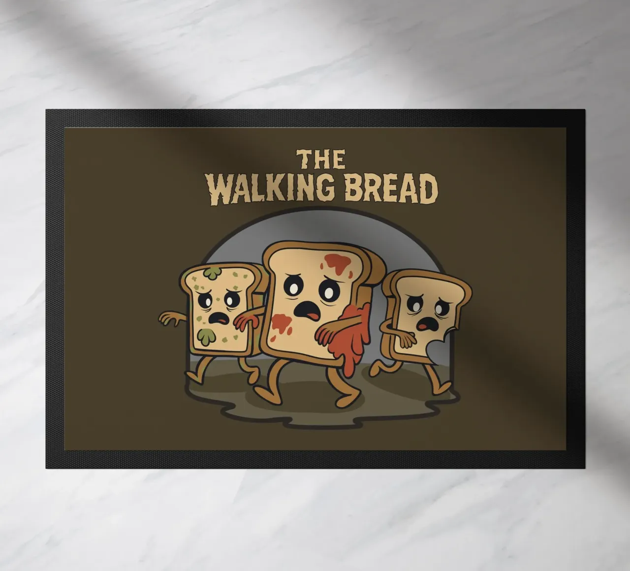 The Walking Bread doormat by Loobs