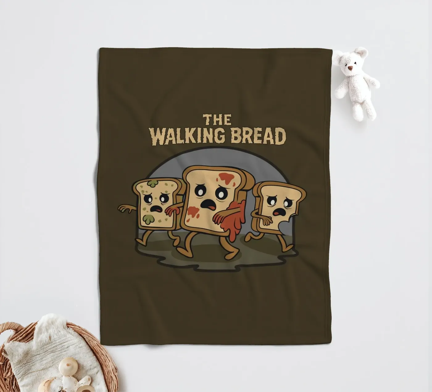 The Walking Bread fleece blanket by Loobs