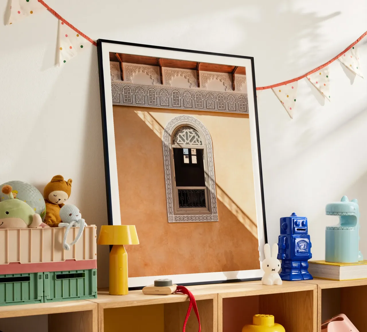 Peach colored wall in Morocco poster da photolovers