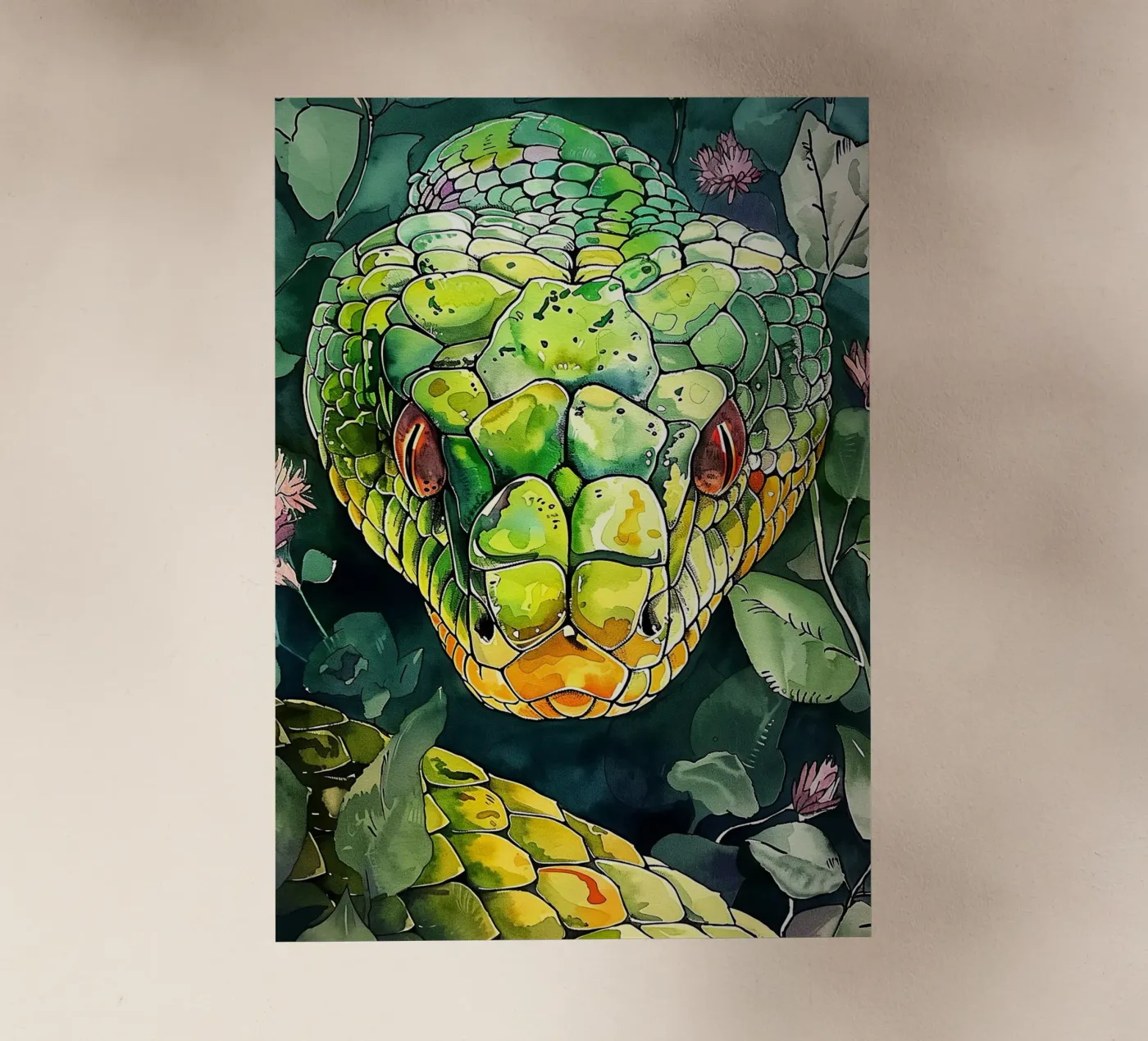 Serpente verde pellicola backlit da Justyna Jaszke JBJart