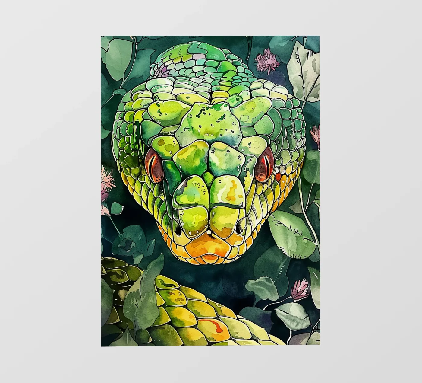 Serpente verde pellicola backlit da Justyna Jaszke JBJart