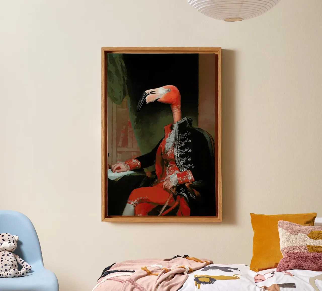 Lord Flamingo tela con Cornice a cassetta da Jonas Loose