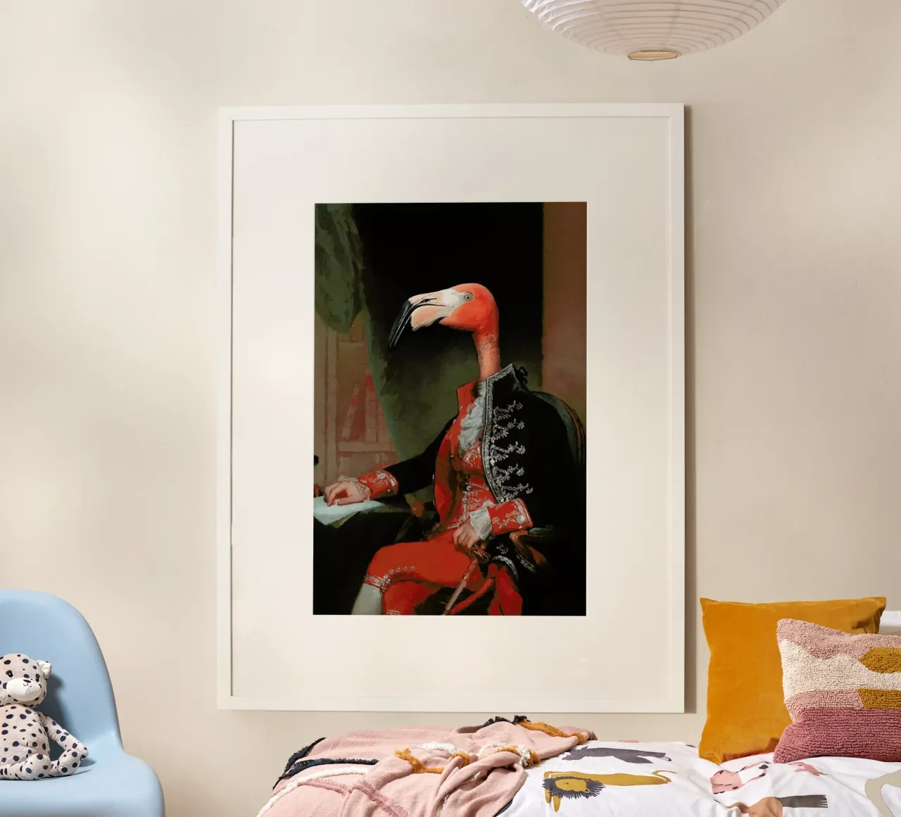 Lord Flamingo poster con telaio in plastica da Jonas Loose