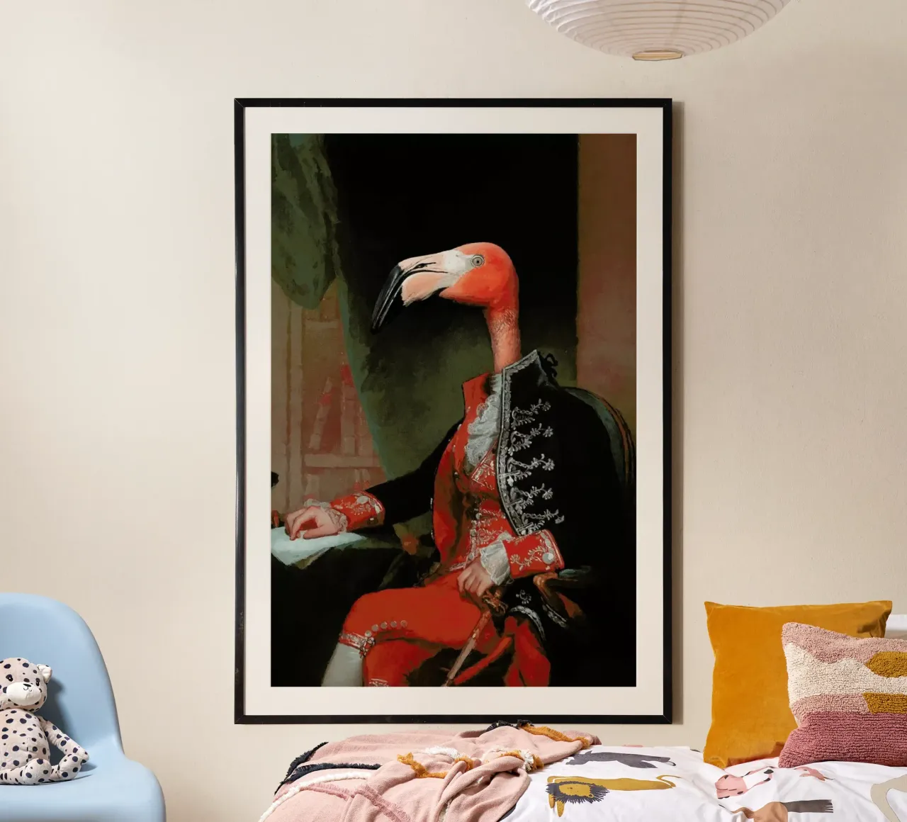 Lord Flamingo poster con telaio in plastica da Jonas Loose