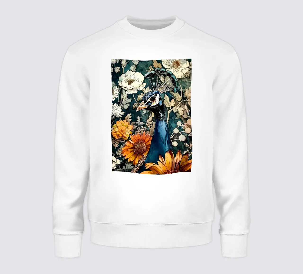 Pfau Vogel Kunst Sweatshirt von Justyna Jaszke JBJart