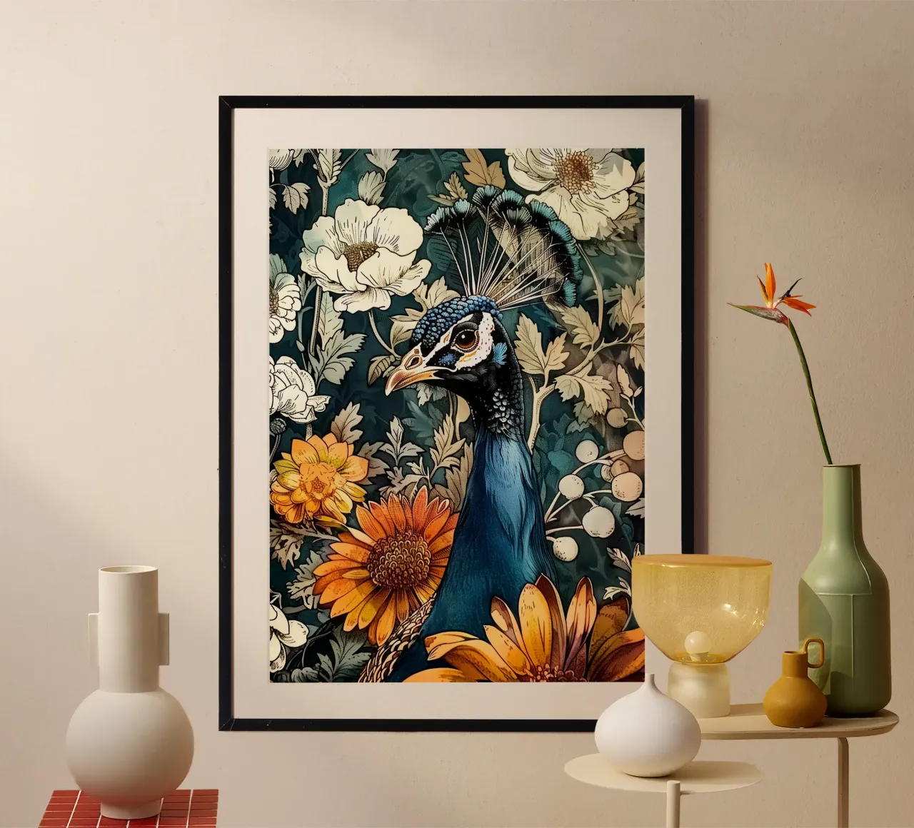 Uccello pavone arte poster da Justyna Jaszke JBJart