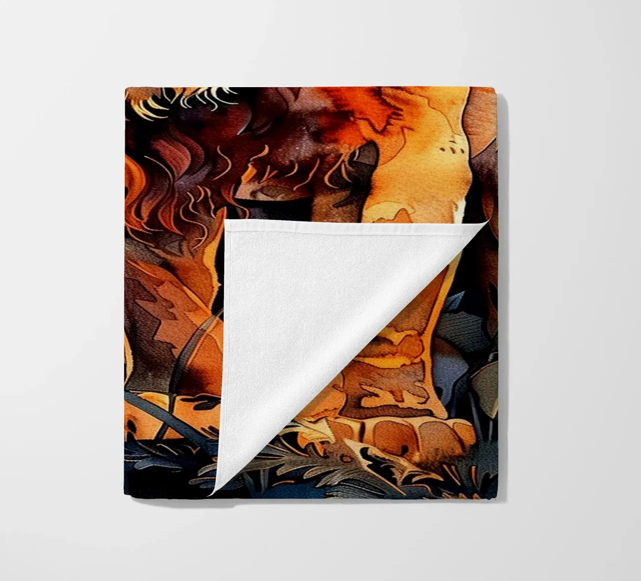 Lion the king beach towel by Justyna Jaszke JBJart