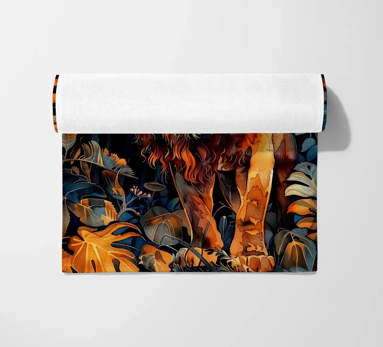 Lion the king beach towel by Justyna Jaszke JBJart