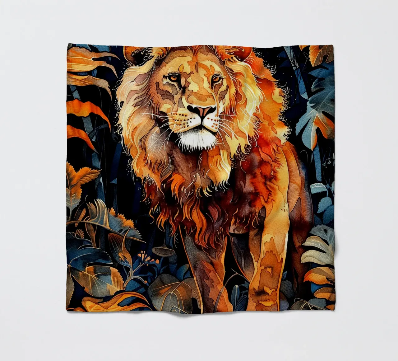 Lion the king fleece blanket by Justyna Jaszke JBJart