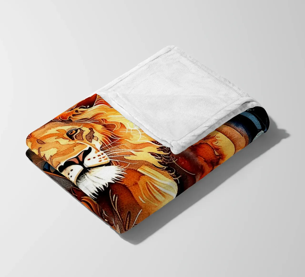 Lion the king fleece blanket by Justyna Jaszke JBJart
