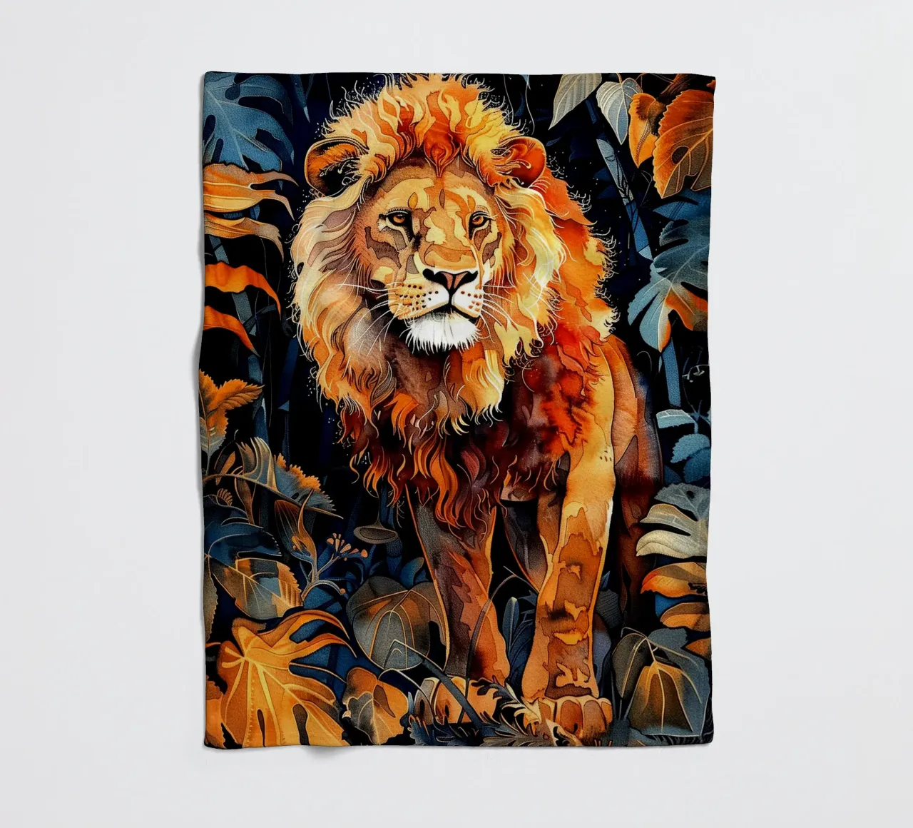 Lion the king fleece blanket by Justyna Jaszke JBJart