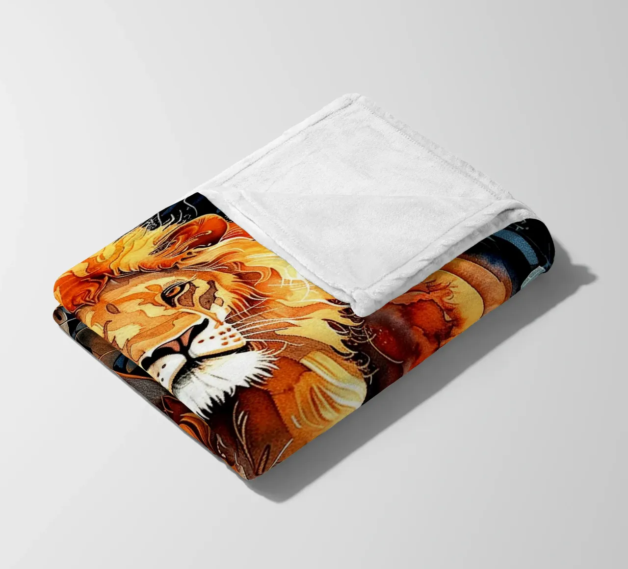 Lion the king fleece blanket by Justyna Jaszke JBJart