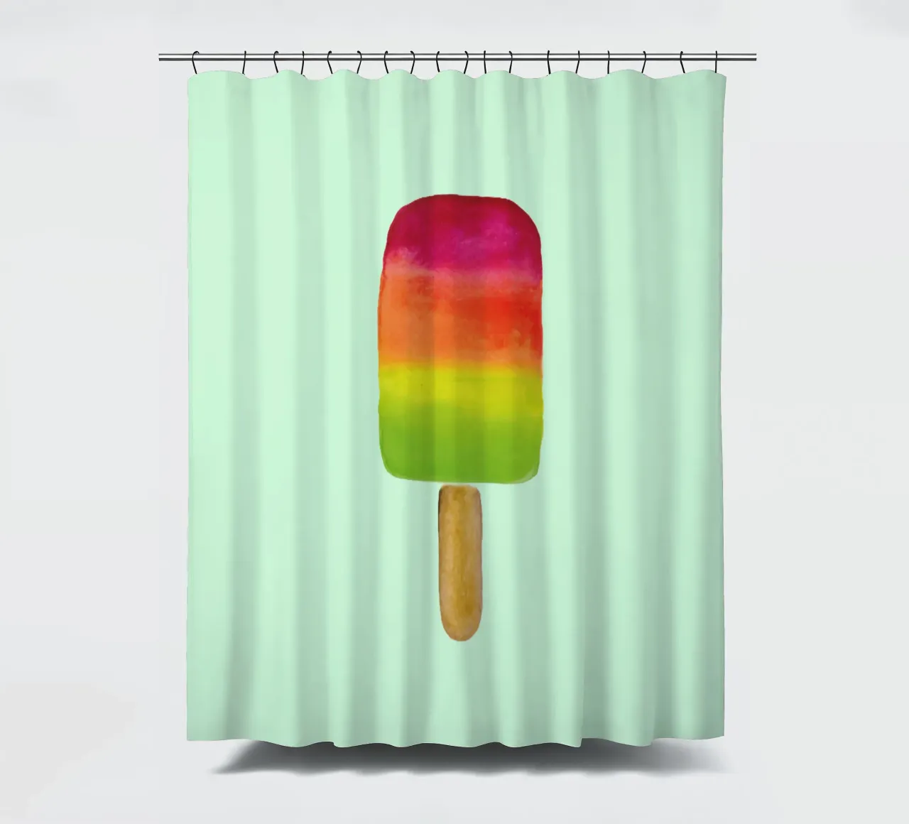 Rainbow Popsicle - Regenbogenfarben - buntes Eis am Stil shower curtain by Petra Lang