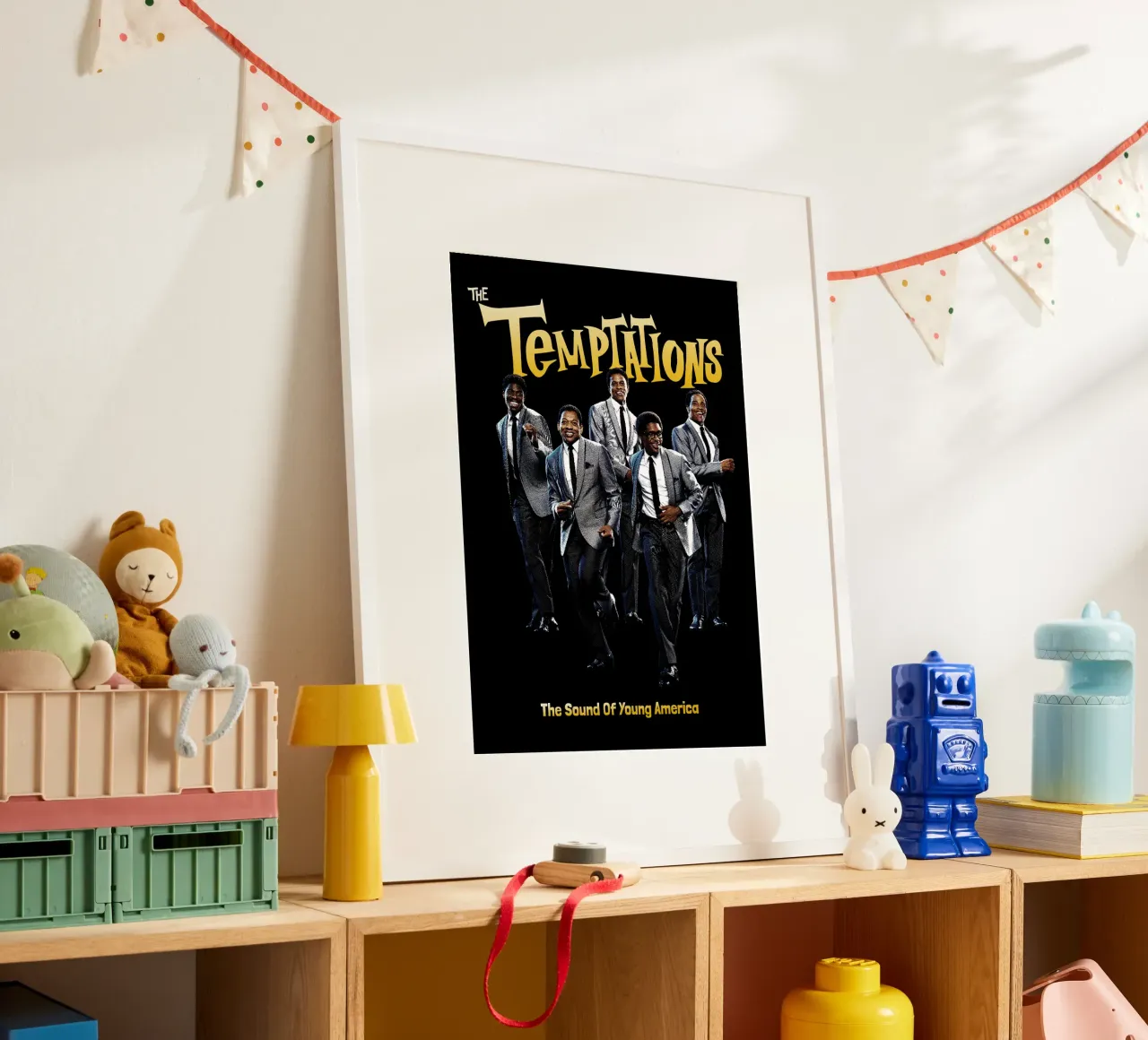 The Temptations - The Sound Of Young America poster met houten frame van kiwirsemplok