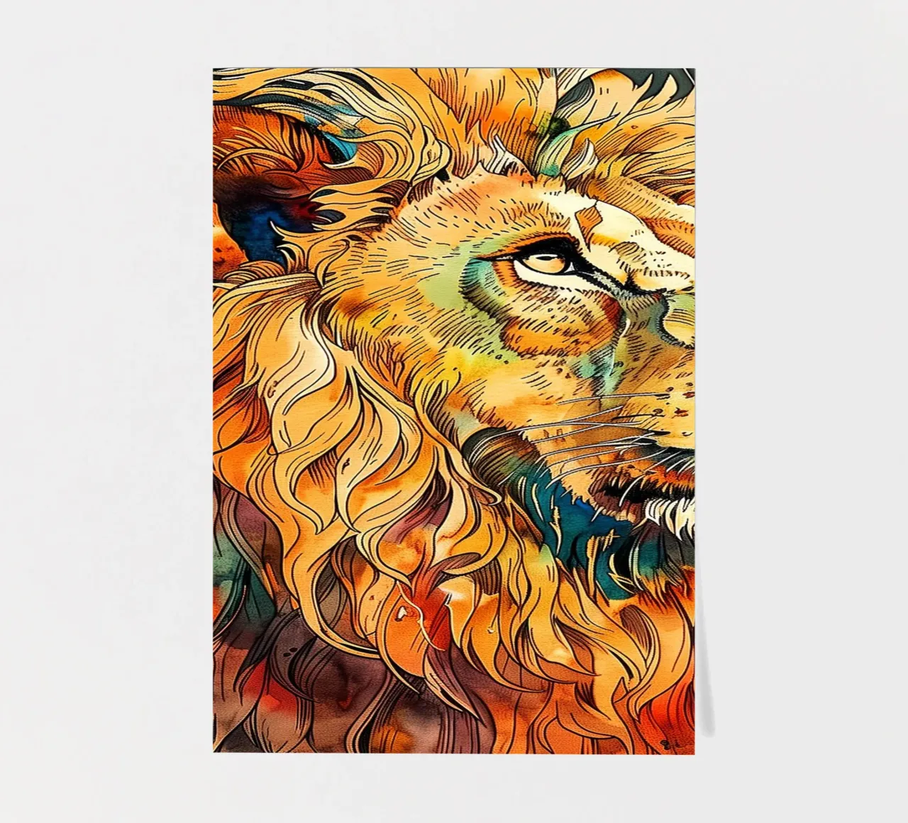 Lion art sticker sheet by Justyna Jaszke JBJart