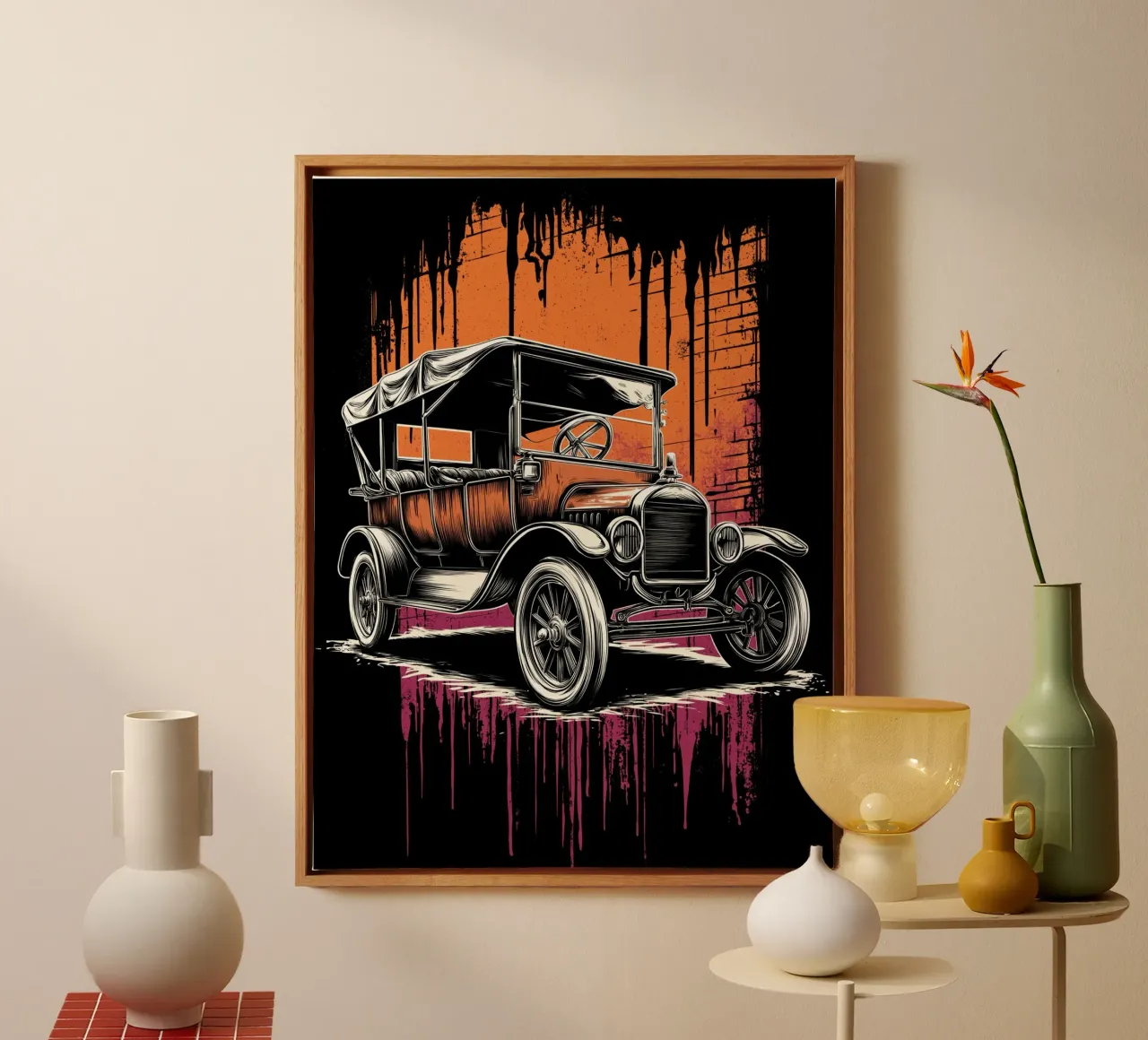 Oldtimer 2 Leinwand mit Schattenfugenrahmen von Imagine