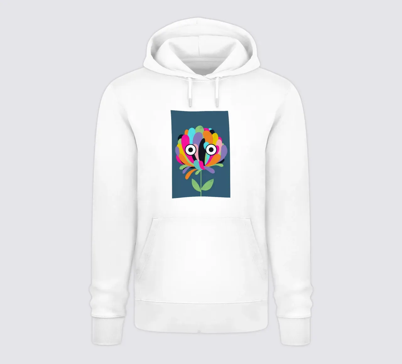 Curious Colorful Flower felpa con cappuccio da Doozal