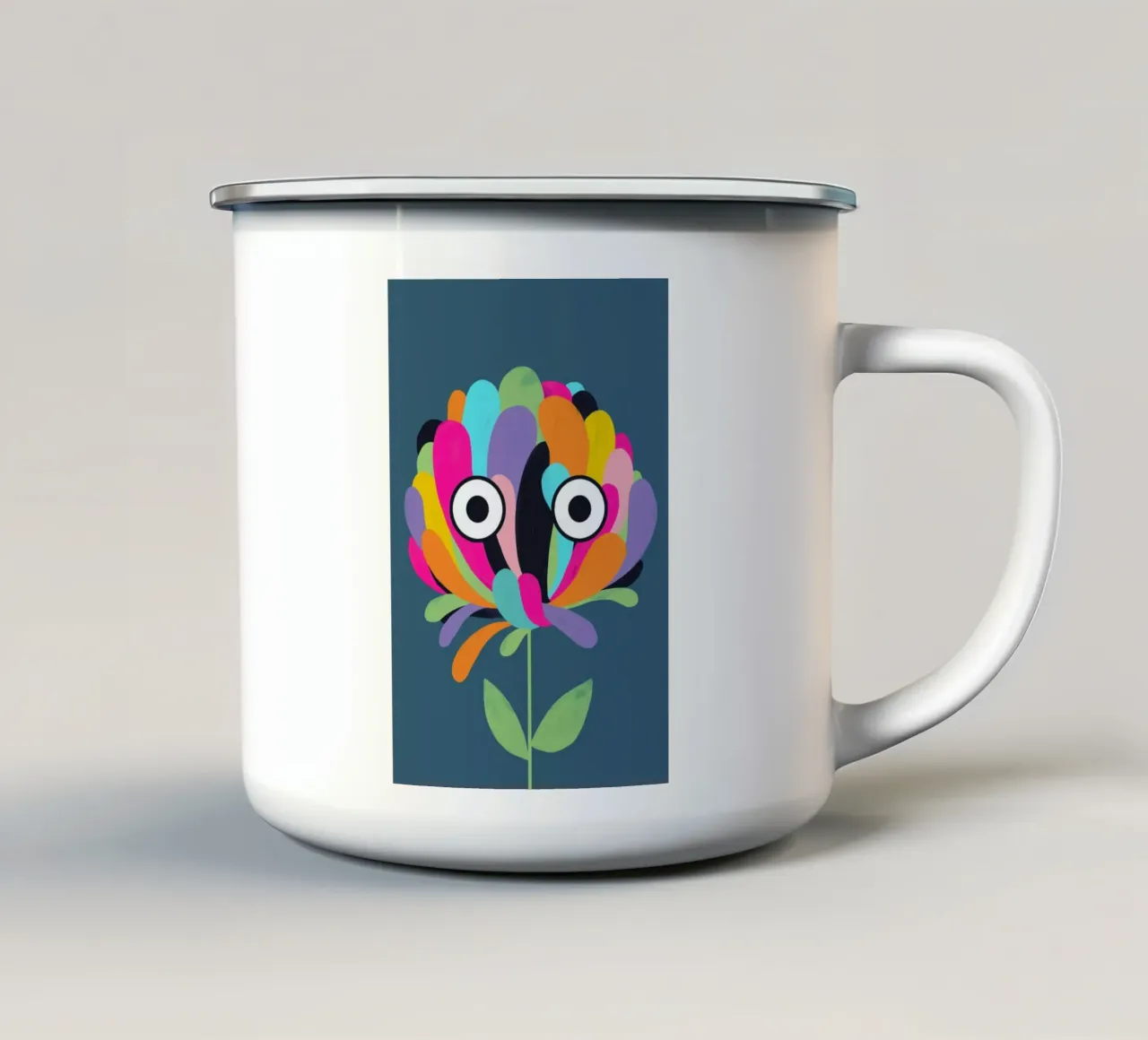 Curious Colorful Flower tazza in smalto da Doozal