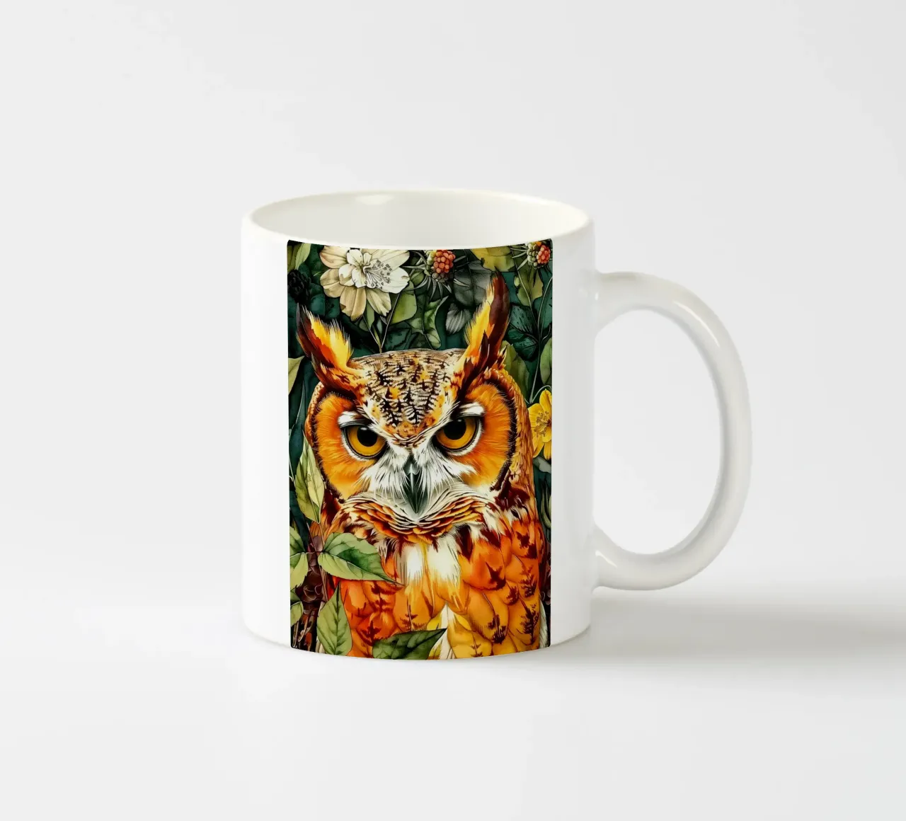 Gufo, arte dell'uccello tazza in ceramica da Justyna Jaszke JBJart