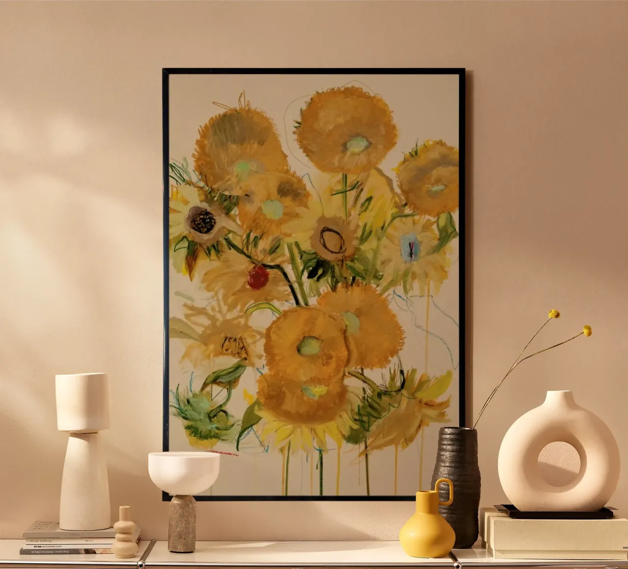 Vincents Flowers poster avec cadre en plastique de Leigh Viner