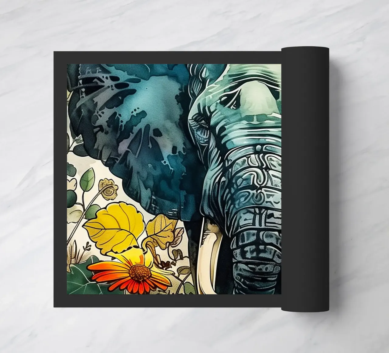 Elefante animale d'arte zerbino da Justyna Jaszke JBJart