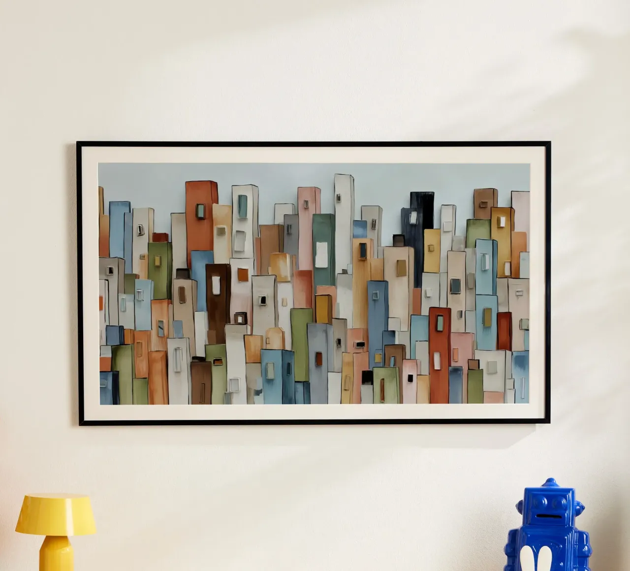 Città dei cartoni animati poster con telaio in plastica da Imagine