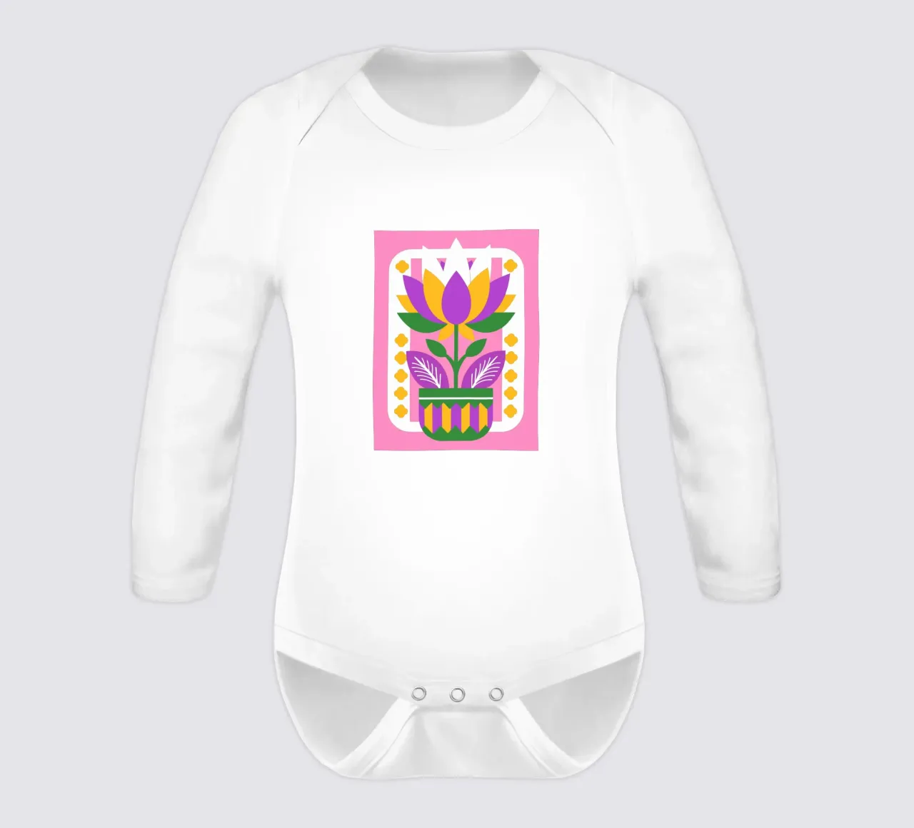 Flower Pot long-sleeve baby romper by FLOWER PLACE SHOP