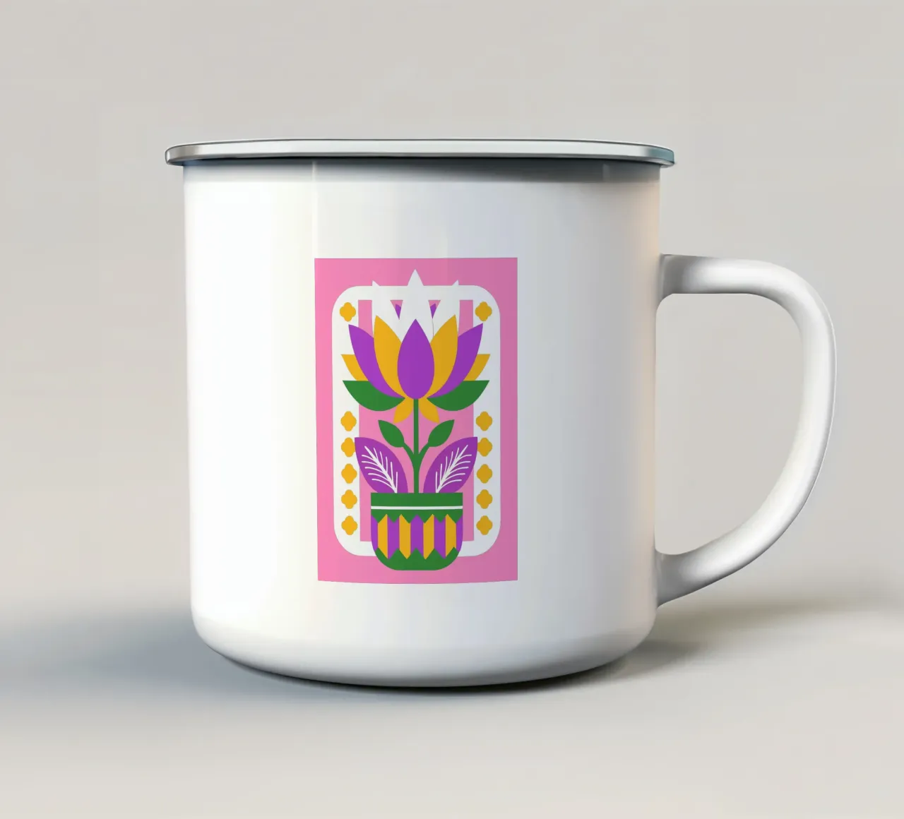 Vaso di fiori tazza in smalto da FLOWER PLACE SHOP