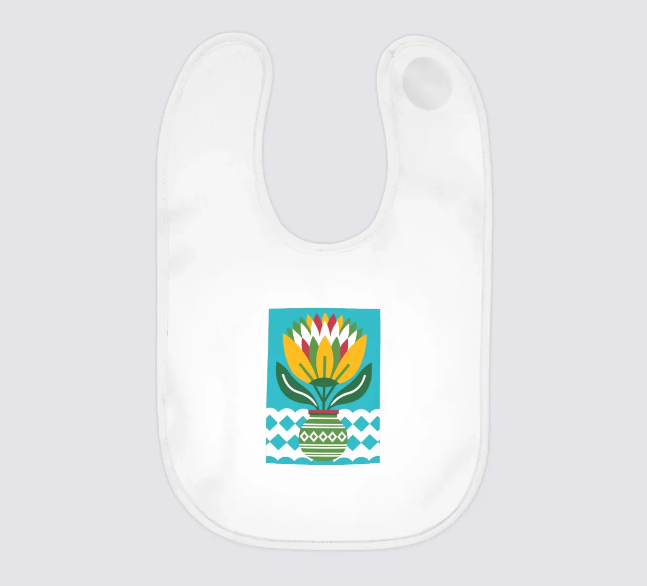 Flower Pot baby bib by FLOWER PLACE SHOP