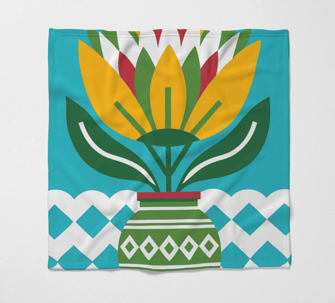 Flower Pot fleece blanket by FLOWER PLACE SHOP