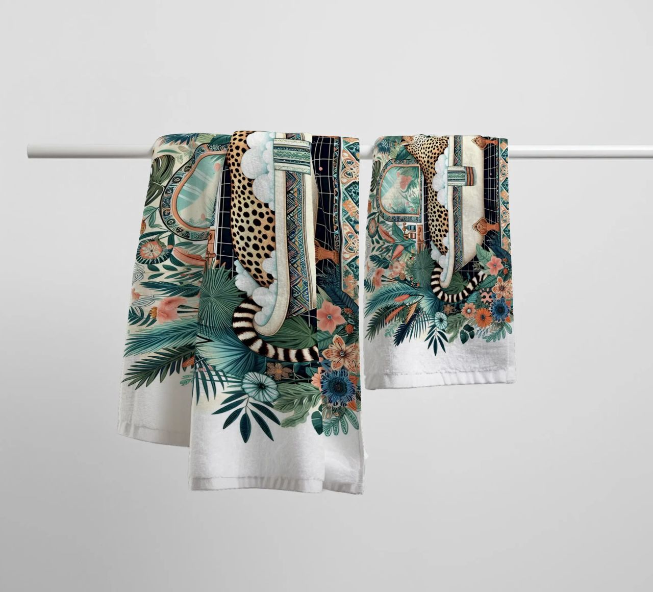 Guépard dans la baignoire serviette de bain de Digital Naive