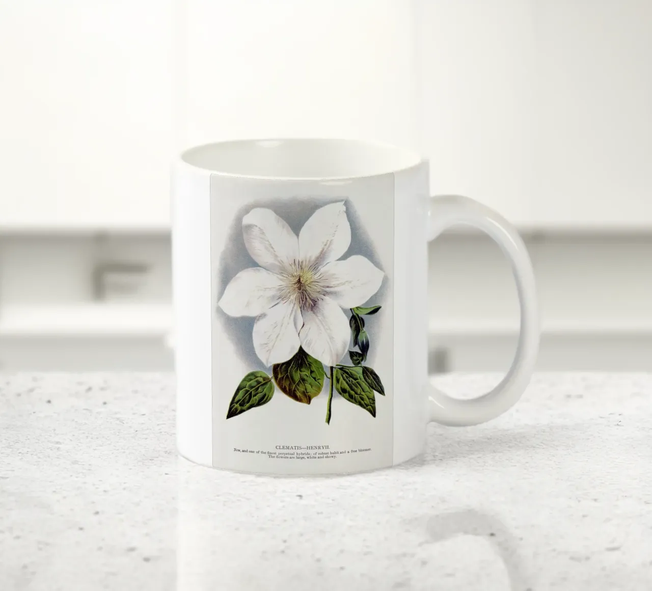 Clematis flower tazza in ceramica da vintageshop