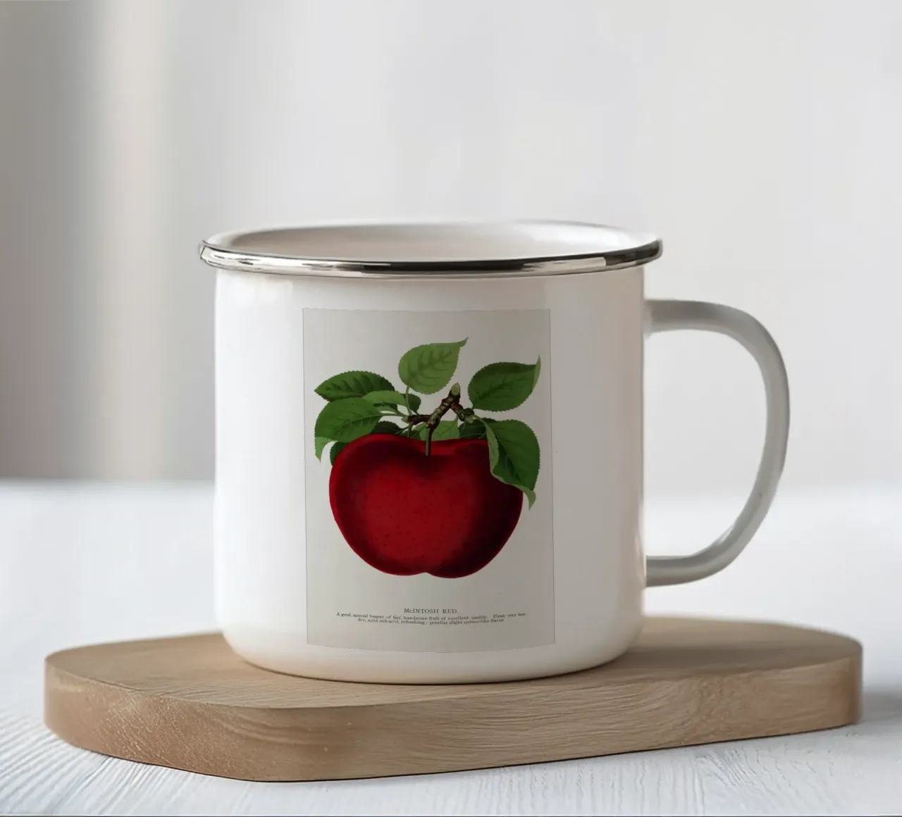 McIntosh Red apple tazza in smalto da vintageshop