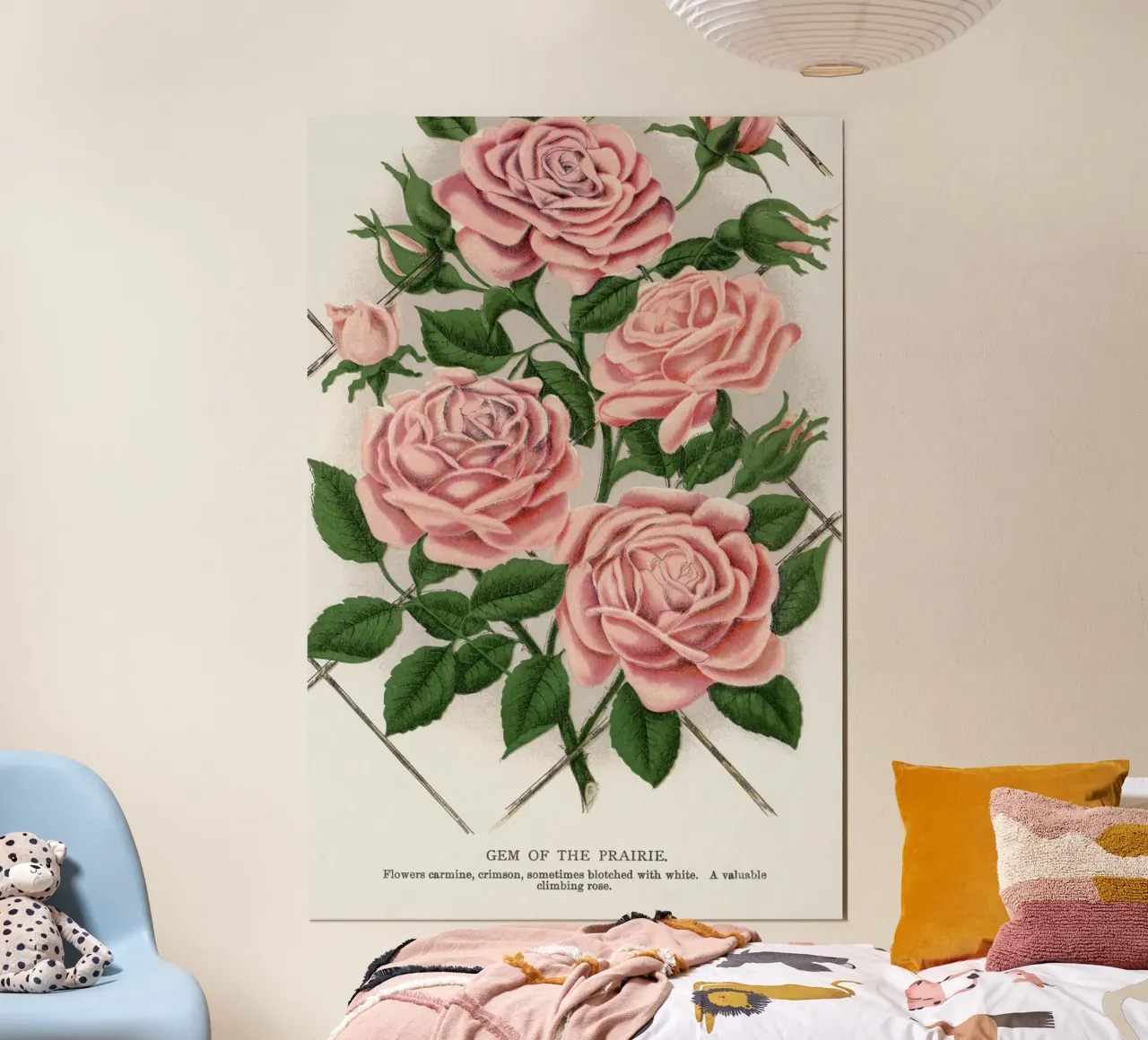 Pink rose, Gem of the Prairie poster con telaio in plastica da vintageshop